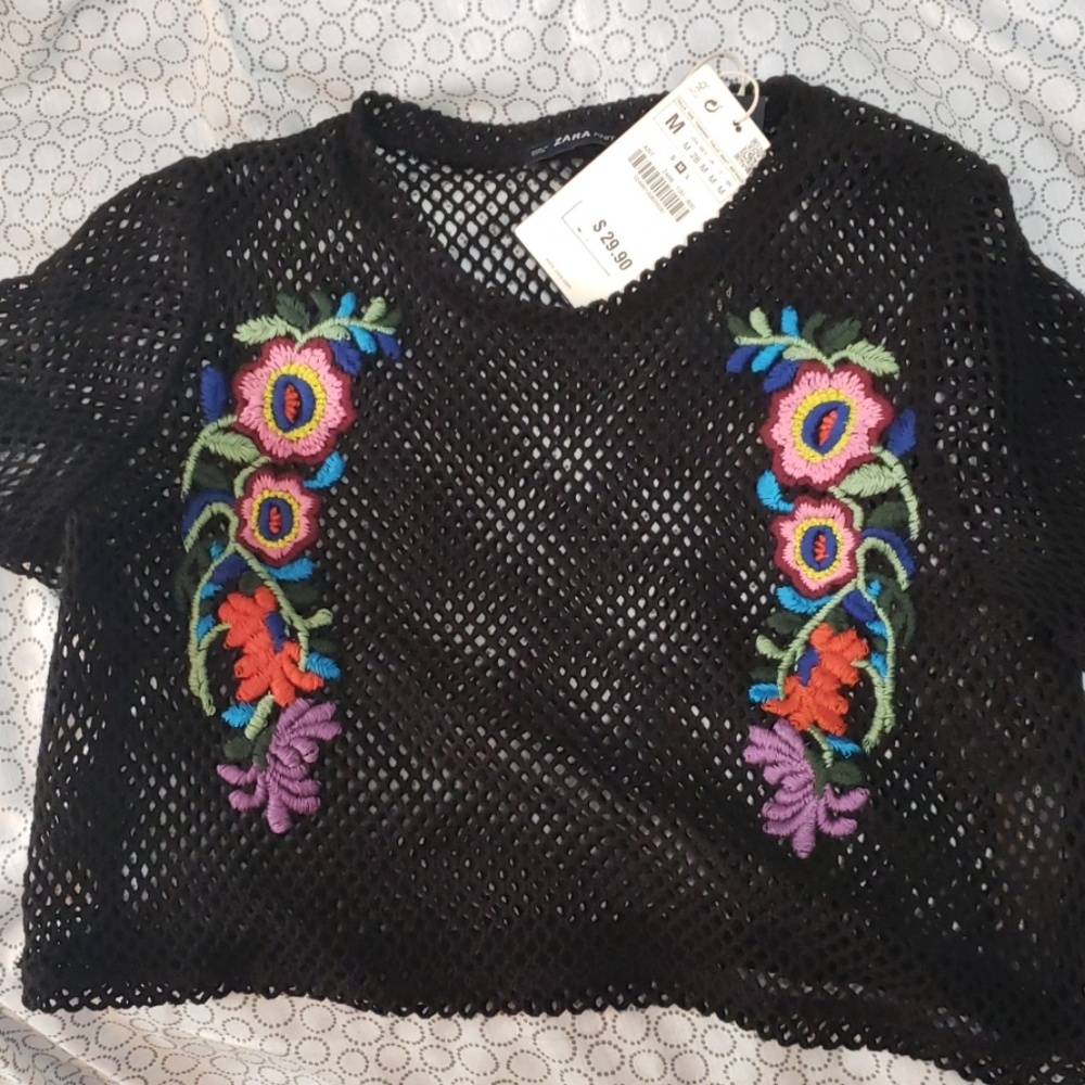 Zara Black cropped top